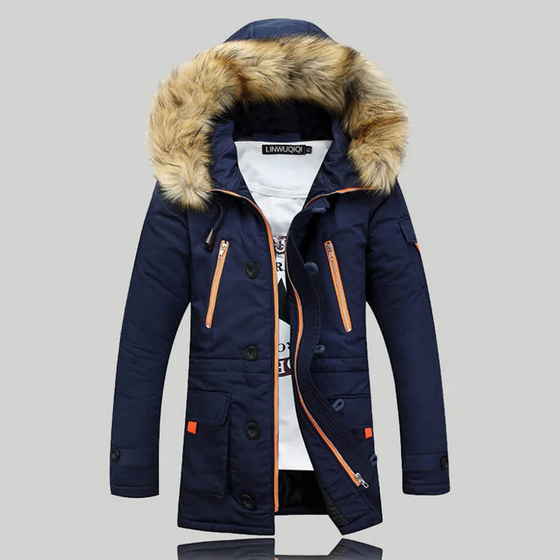 New Winter Men s Parka Clothing thicken Windproof male warm Coat With Fur Hooded teens lovers Windbreaker down jacket | Мужская одежда
