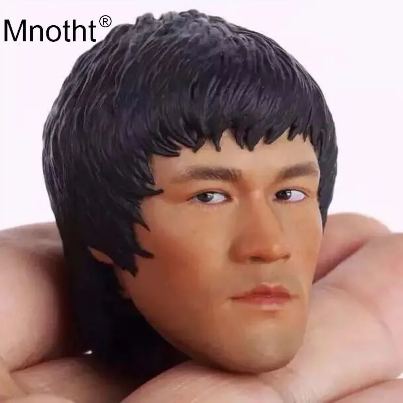 

Mnotht Bruce Lee 1/6 Scale Male Head Sculpt Asia Kongfu Star Head Carving Model for 12inch Soldier Action Figure Toy Collection