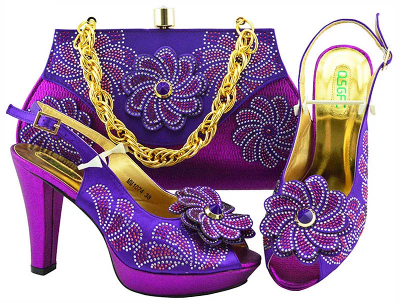 Новейший дизайн 2018 свадебные итальянские туфли персикового цвета и сумочка в