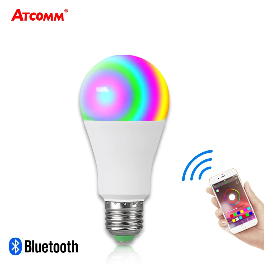 15 Вт Ампульный светодиодный E27 RGBW Bluetooth светильник B22 20 режимов управления музыкой многоцветная умная лампа 85-265 в IOS Android Bluetooth 4,0