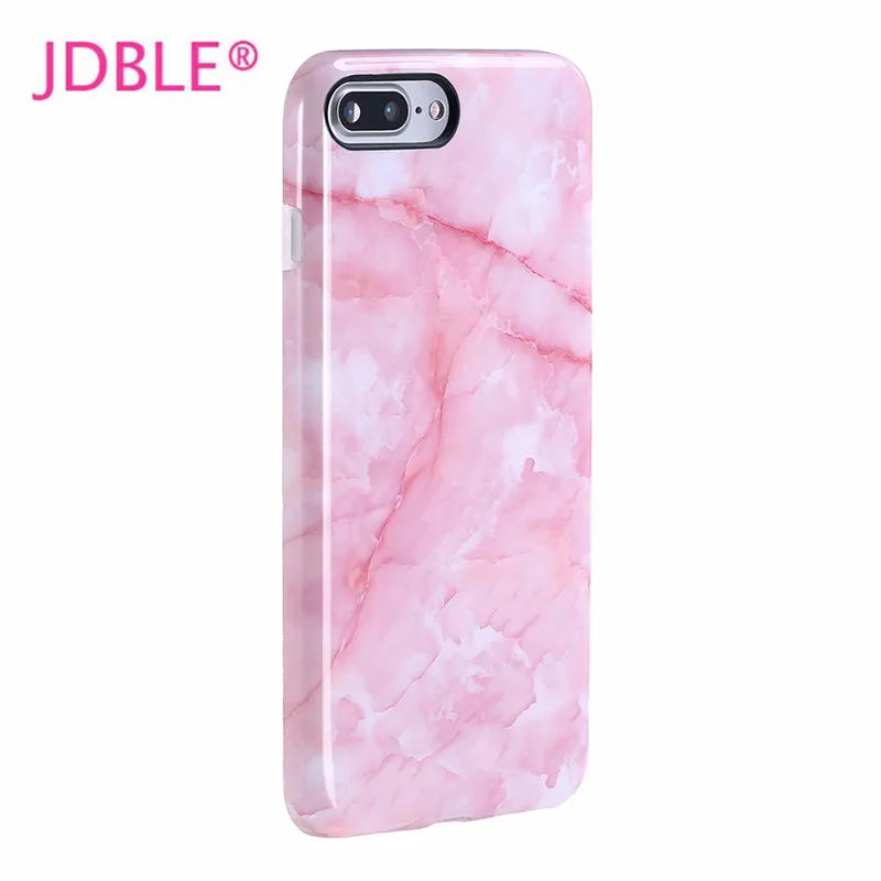 High Quality Cases For iphone 8 8Plus Fitted New Arrival Plant Pink Marble image Soft IMD Case iphone7 7Plus Lady Capa |