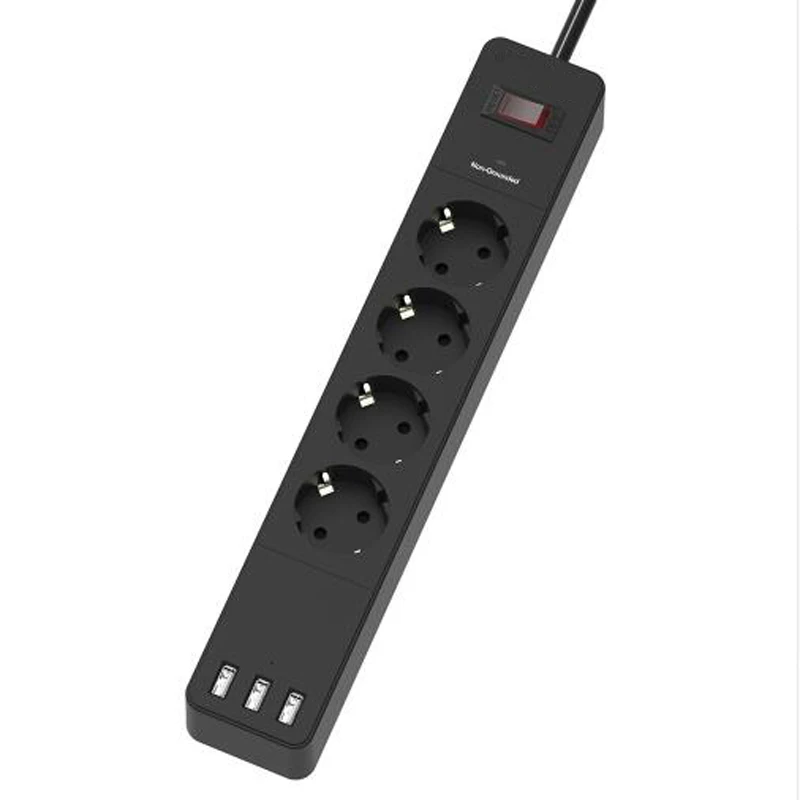 Сетевой фильтр с защитой от перенапряжения 2 круглых штырьковых розетки