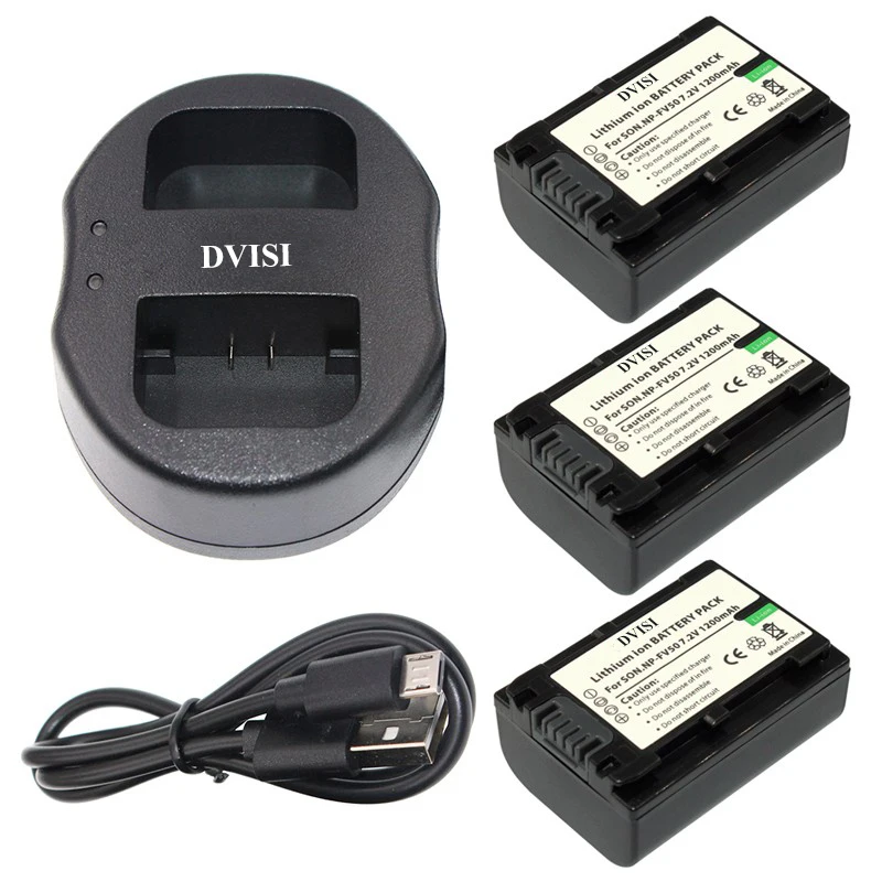 3 шт. Аккумулятор для камеры и зарядное устройство USB|np fv50|camera battery chargerchargers for camera |