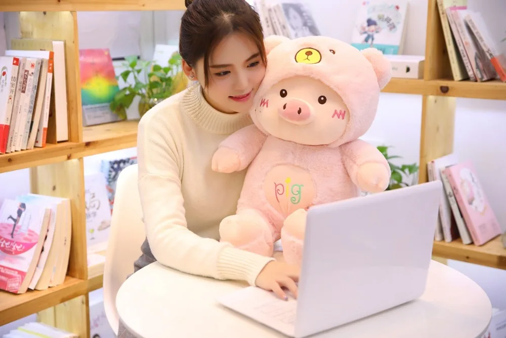 30 см/40 см/50 см Kawaii переодевание поросенка плюшевая игрушка мягкая мультяшная животное кошка/медведь/собака мягкая кукла для девочек подарок на день Святого Валентина