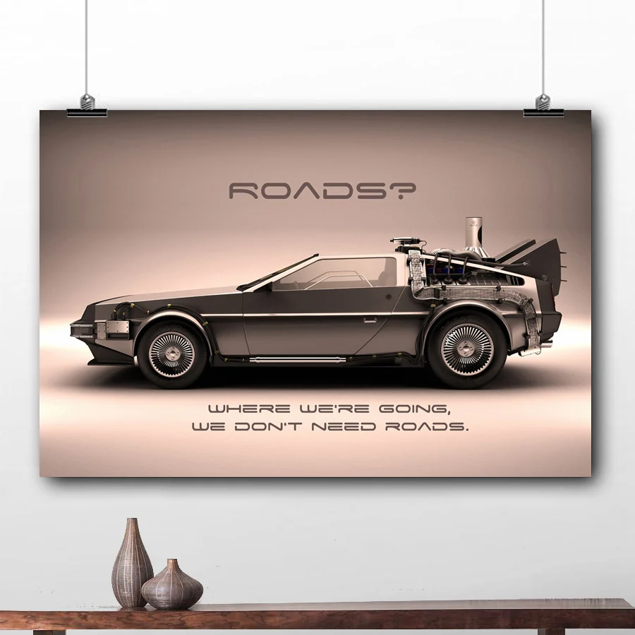 Настенные живописные картины фильмы обратно в будущее Delorean машина времени постеры печати на холсте для домашнего декора