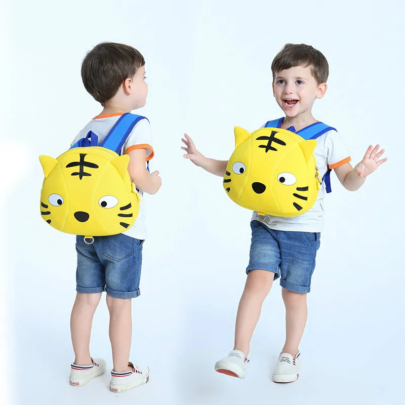 Нейлоновый мини-рюкзак CR для мальчиков 3-6 лет милый желтый с изображением тигра