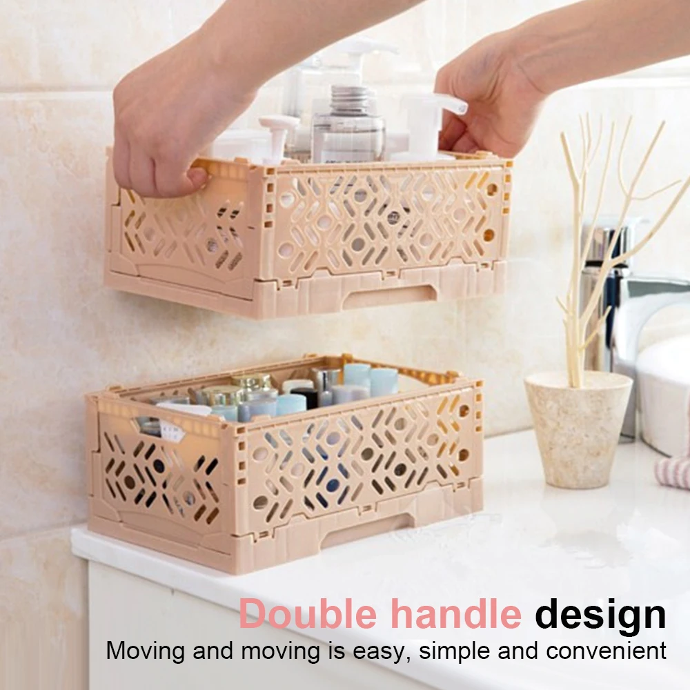 LASPERAL 1 шт. пластиковая настольная корзина для хранения складная коробка