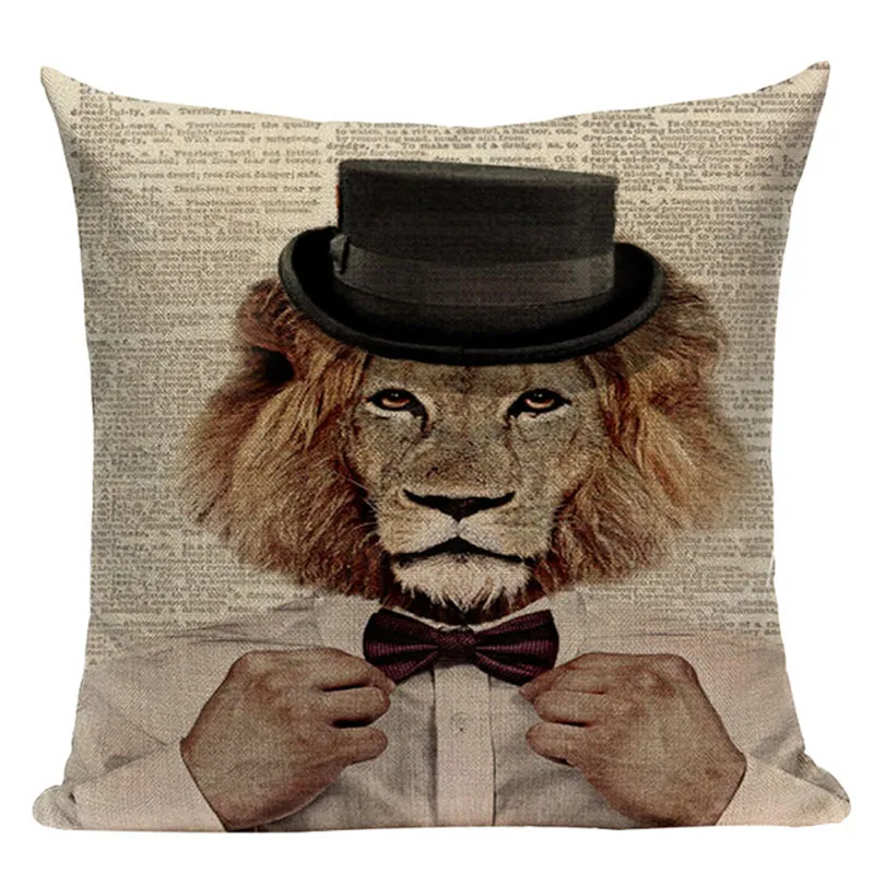 Винтажные льняные корейские Мультяшные животные милые подушки в виде кота Чехлы