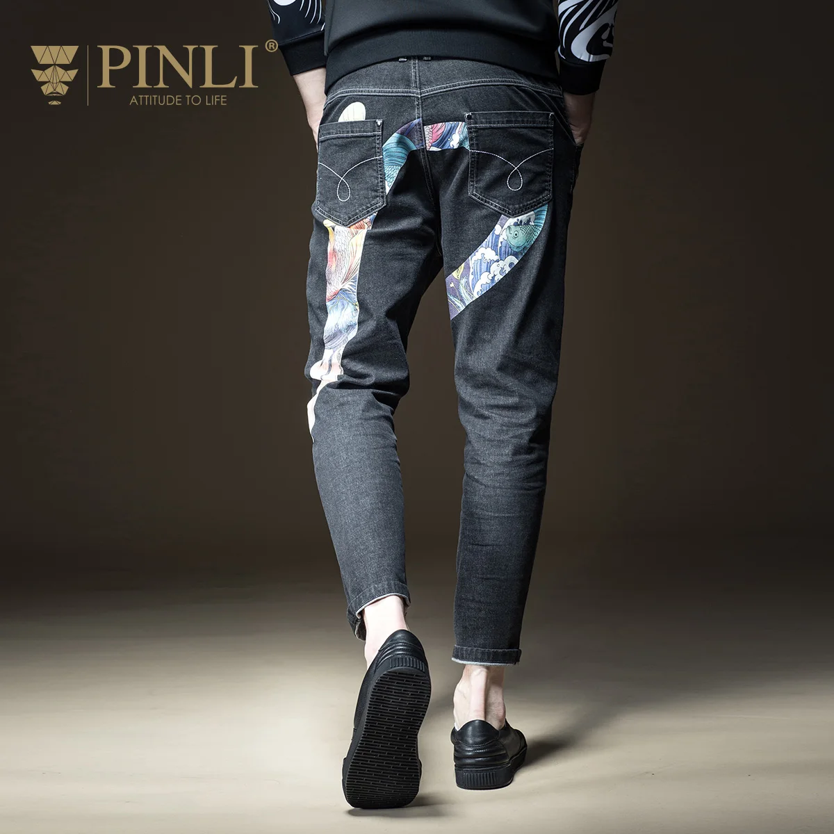 Pinli Новинка лета 2020 скидка тонкие узкие брюки-карандаш с буквенным принтом прямые