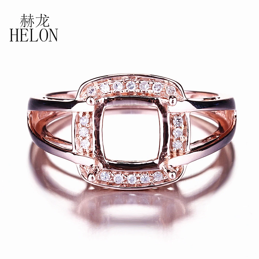 HELON solid 10K (AU417) розовое золото 100% натуральные бриллианты полукрепление