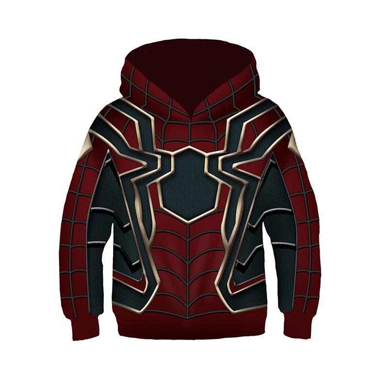 Spider Man6 MUABABY/Детские толстовки с капюшоном для мальчиков и девочек; свитер с 3D-принтом «Вуди Базз Лайтер», «Человек-паук», «Железный человек», «Бэтмен»; костюм с героями мультфильмов; одежда - Цвет: Spider Man6