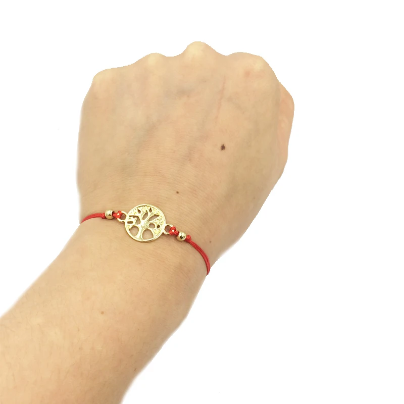 HanJing 2019 new arrival good quality charm love friendship red rope bracelet for woman latest gold tree of life femme | Украшения и