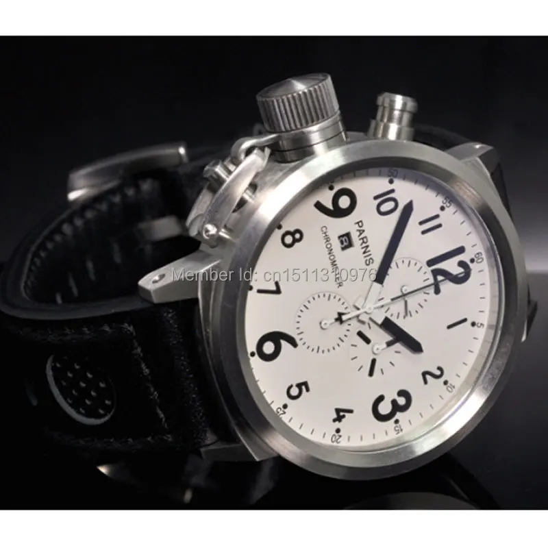 Мужские кварцевые часы с циферблатом и хронографом 50 мм|watch the leather man|watch football factory