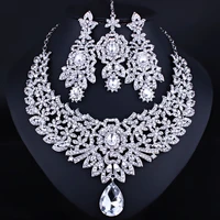 farlena wedding jewelry classic indian bridal necklace earrings and frontlet set luxury crystal rhinestones jewelry sets