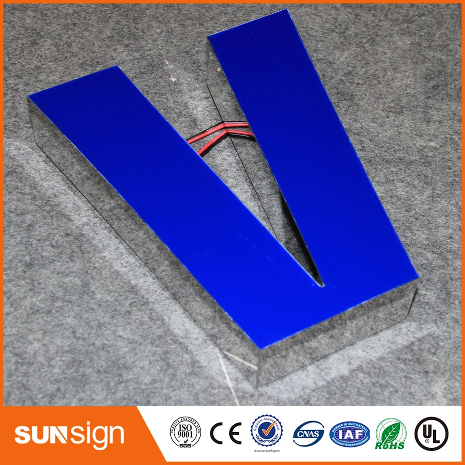 

easy-installation wall mounted Facelit resin letter sign with led light