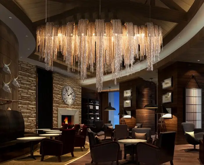 Большая роскошная современная алюминиевая металлическая светодиодная