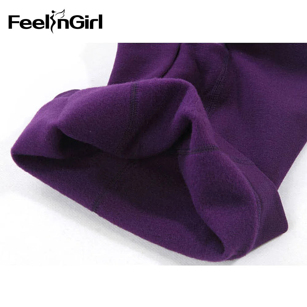 Feelingirl модные повседневные Теплые Зимние Женские легинсы из искусственного