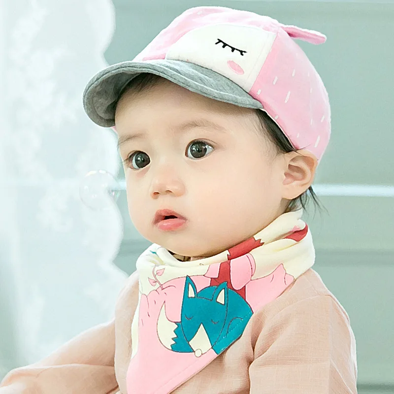 Newborn Baby Baseball Caps Boys Hats Bib Children infant gorras head beanies bebes kids Cap with bibs Headwear bonnet enfant | Детская