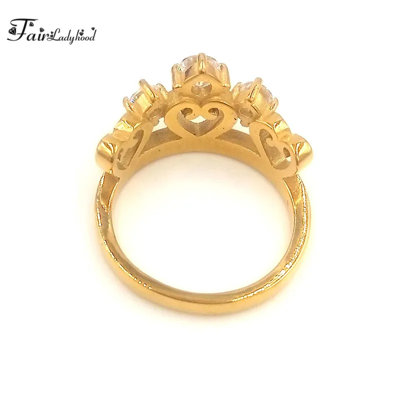 FairLadyHood кольца из нержавеющей стали для женщин кольцо CZ ювелирные изделия