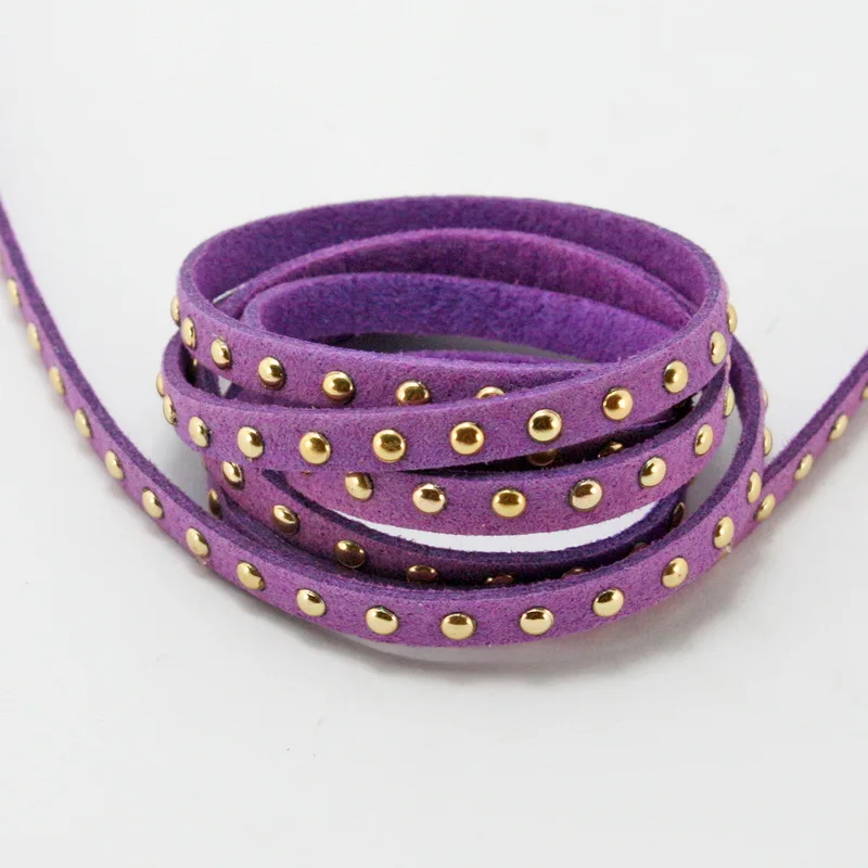 Бархатный Повседневный шнур 5 мм из искусственной замши с золотой шпилькой