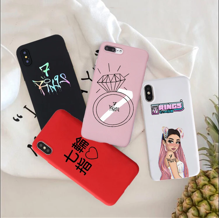 Ariana Grande-7 кольца цветной Мягкий силиконовый чехол для телефона для iPhone 6 6s 7 8 6plus 7plus 8plus x XS XR XSMAX 11 Pro