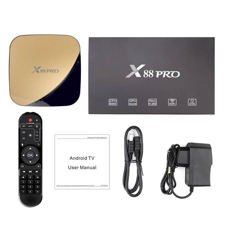 X88 pro Android 9 0 ТВ-приставка голосовой гироскоп 4G 64G Rockchip RK3318 4 ядра 2 &amp 5G Wifi 4K HDR