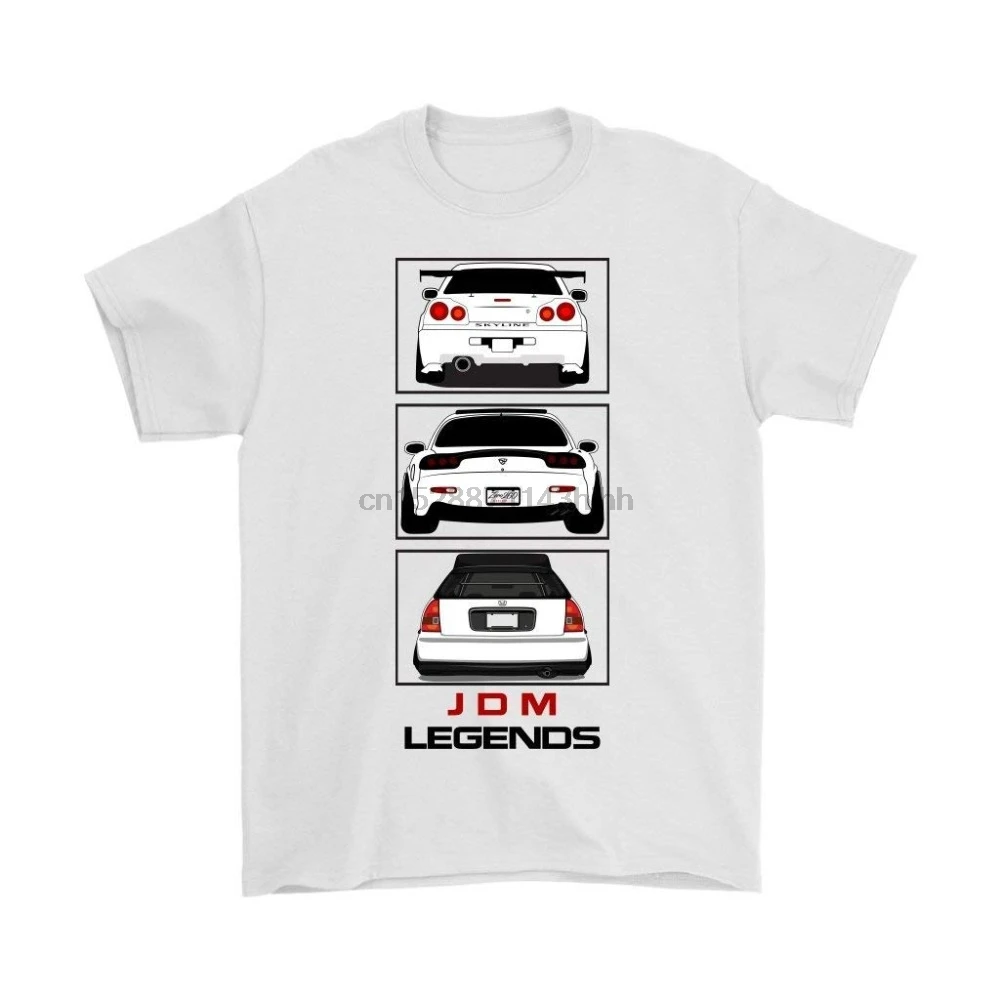 Мужская футболка 2019 Лето 100% хлопок JDM Legends Nis Skyline Maz RX7 Hon Civic классические топы