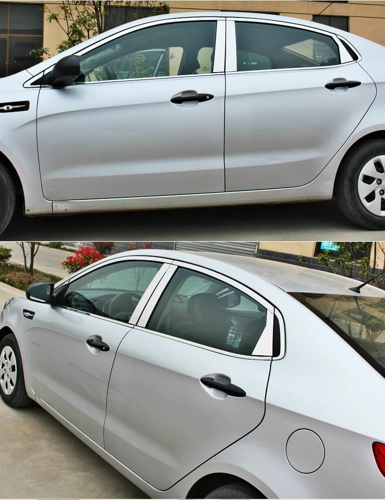Lsrtw2017 нержавеющая сталь окна автомобиля планки украшения для kia rio 2012 2013 k2 pride