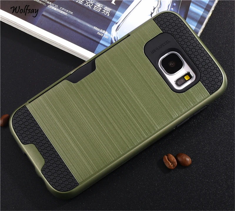 Чехол wolfsay для samsung Galaxy S7 мягкий Бронированный резиновый чехол G9300 Fundas слот карты |