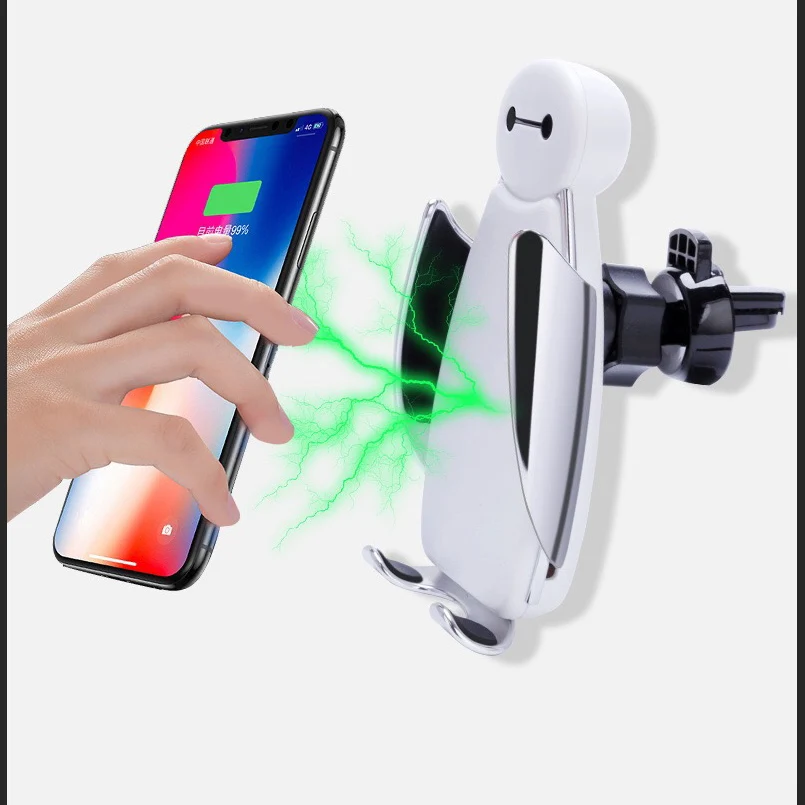 10 Вт Qi Беспроводное зарядное устройство для iPhone XS Max X быстрая Беспроводная зарядка умный датчик автомобильное зарядное устройство для samsung Xiaomi Mi 9 Baymax держатель