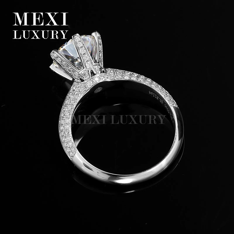 18 К белого золота Обручение кольцо с 2.0ct moissanites обручальные кольца|Кольца| |