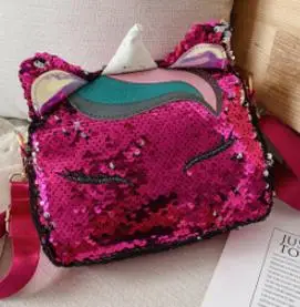 Красный Women Sequin Bag Cartoon Animals Handbags Shoulder Pack Bag Female Small Crossbody Bags For Ladies Messenger Bags Fashion - Цвет: Красный