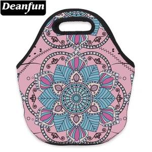 Deanfun Сумочка для ланча Женская 3D печать мандалы цветок розовый водонепроницаемый Неопреновый модный для путешествий 73091