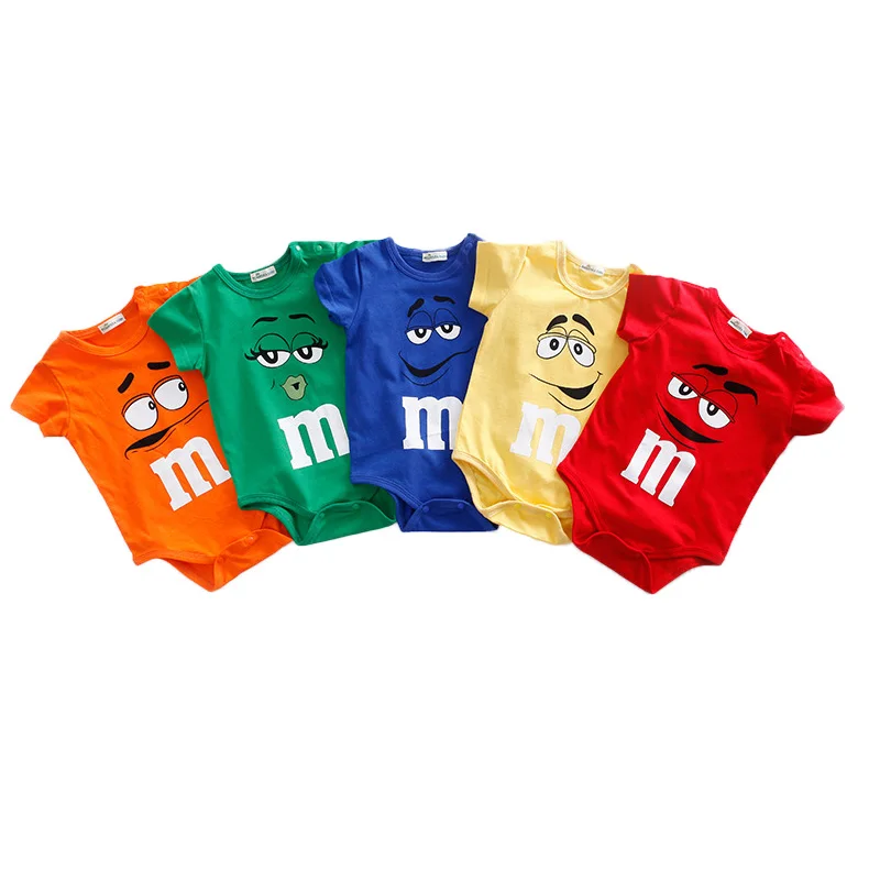 Детское Боди С коротким Рукавом 2017 Лето Детские Мальчики Девочки Улыбаются Лица