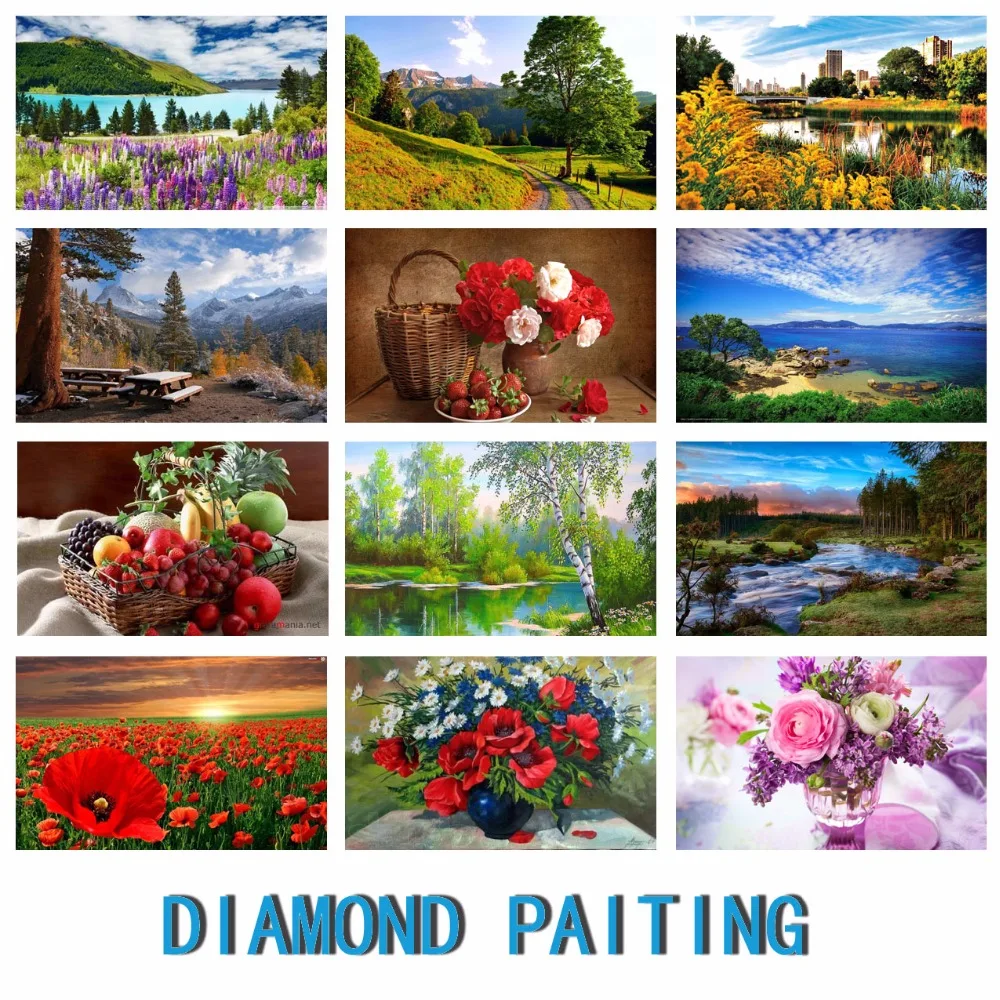 DIY Алмазная картина полная бриллиантов пейзаж палка дрель алмазная вышивка