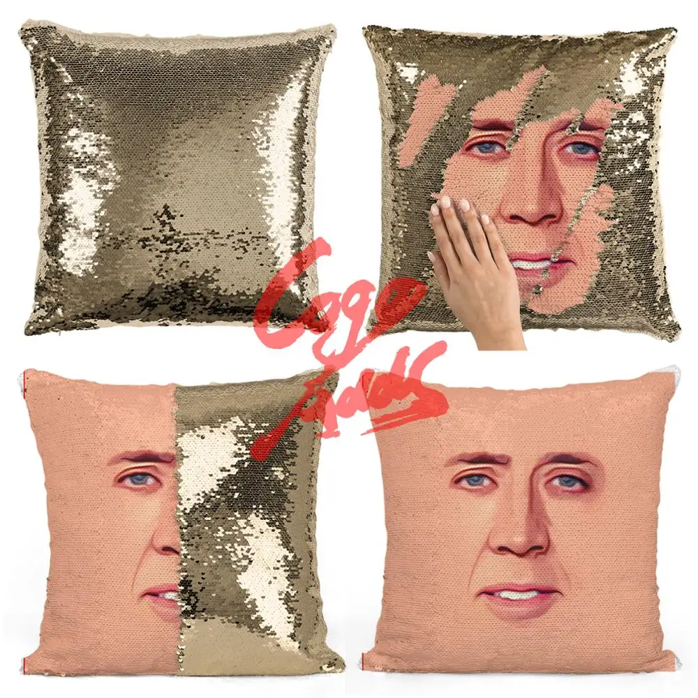 Николя клетка Подушка Чехол sequin Уход за кожей лица два цвета волшебная кружка