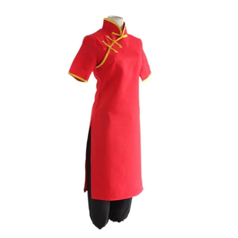 Kagura cosplay costumes red cheongsam black trousers Japanese anime Gintama clothing Masquerade Mardi Gras Carnival |