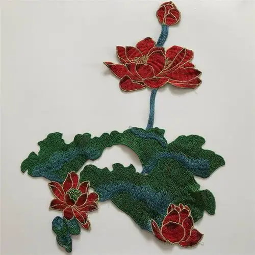 Lotus Applique Модные вышитые нашивки для шитья с объемной цветочной аппликацией, нашивка для одежды, женская свадебная нашивка - Цвет: Lotus Applique