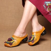 summer new style slippers genuine leather slides shoes women handmade comfortable women flat sandals