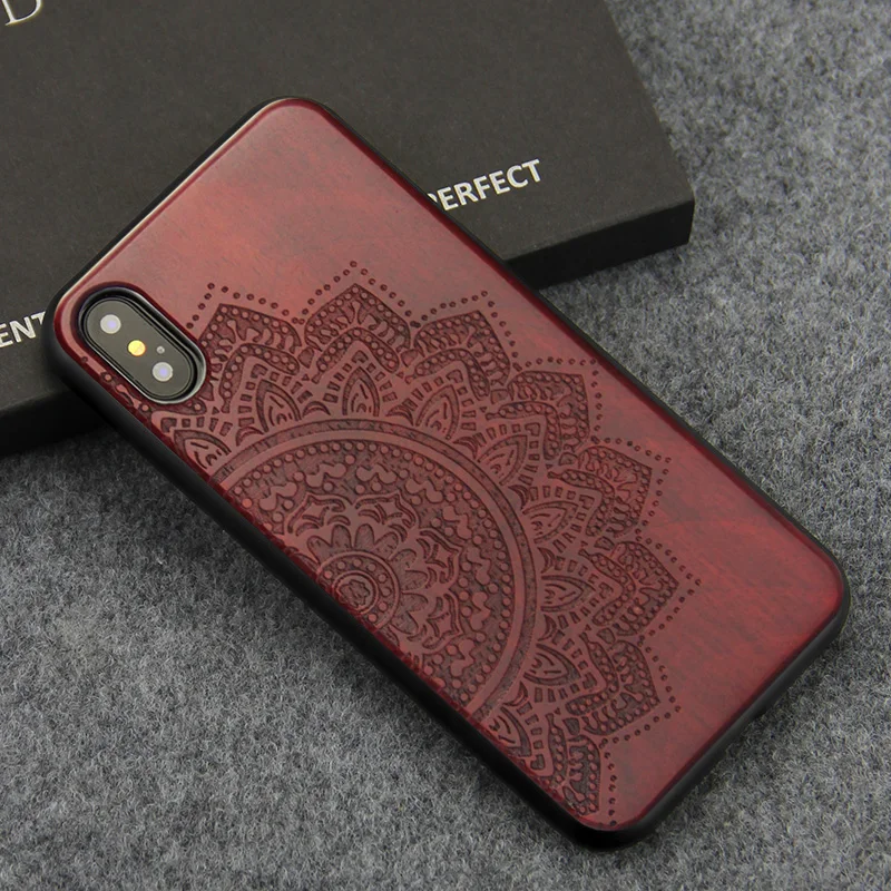 Крутой чехол для iPhone X XS из натурального дерева с гравировкой жесткая задняя