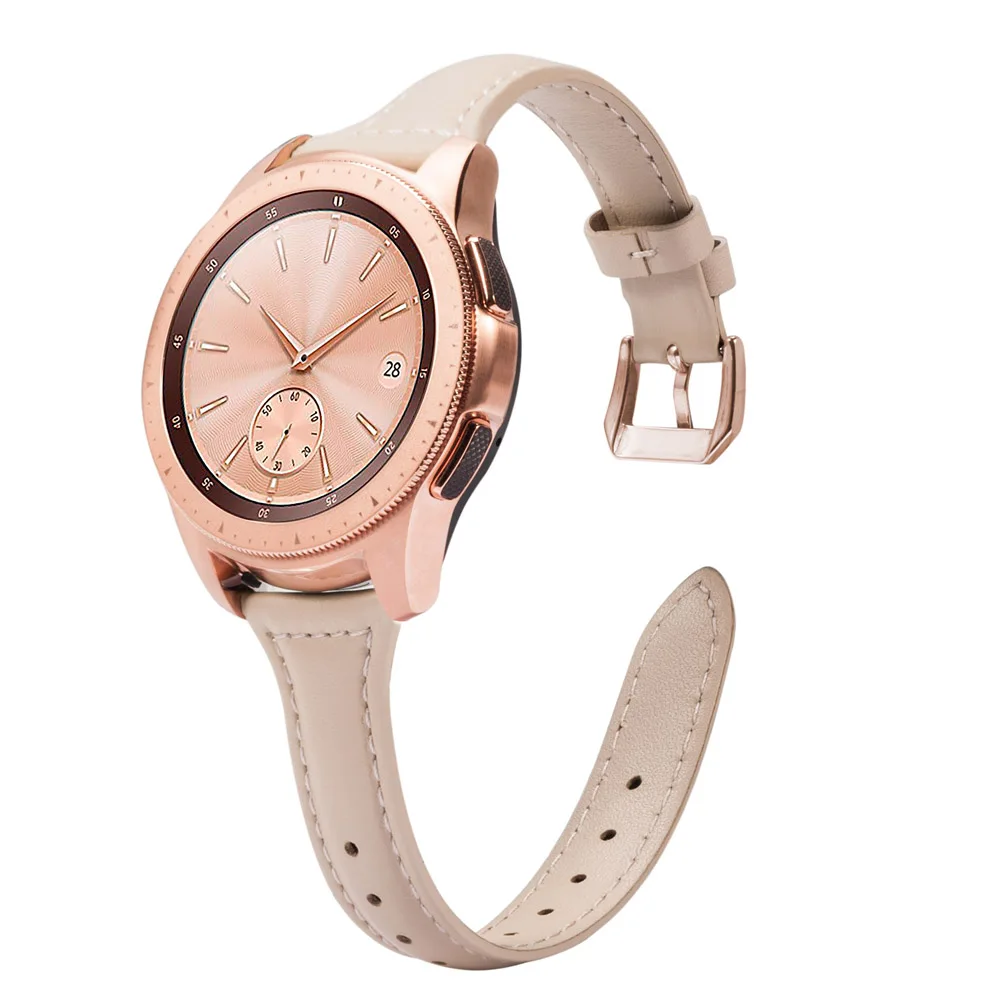 pink Модный кожаный ремешок для samsung Galaxy Watch 42 мм 46 мм ремешок из натуральной кожи сменный ремешок для Galaxy Watch Active2 - Цвет ремешка: pink