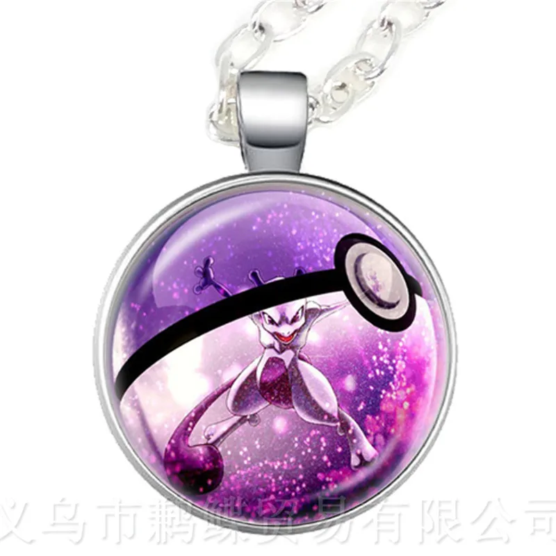 Модный Круглый Стеклянный кабошон Pokemon Go Pokeball ожерелье с подвеской для женщин и