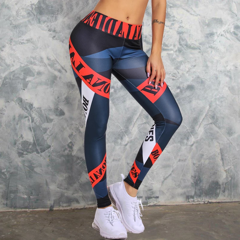 Женские леггинсы с принтом в виде сердца для фитнеса эффектом пуш ап спортивные