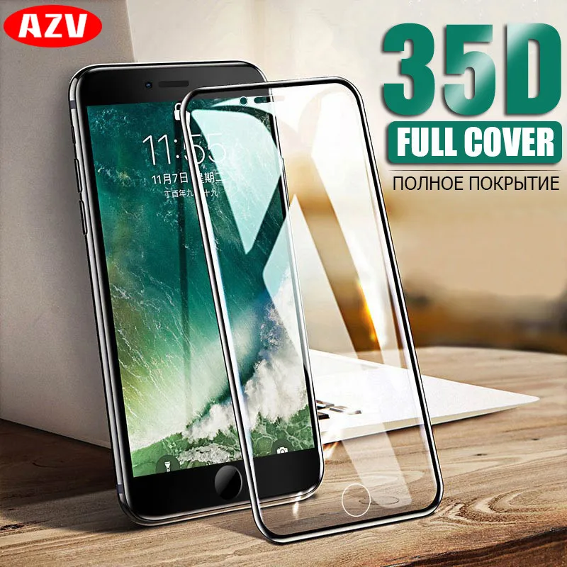 35D Полное покрытие экрана Защитное стекло для iPhone 6 6s 7 8 Plus закаленное стекло на iPhone X XS 6 6s защитная пленка, стекло