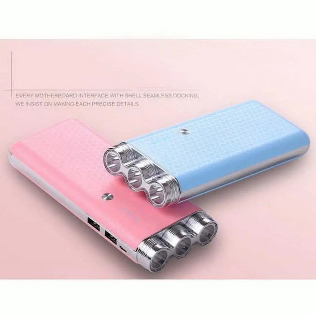 Заказное портативное креативное 3 фонарика 10000mAh зарядное устройство постоянного