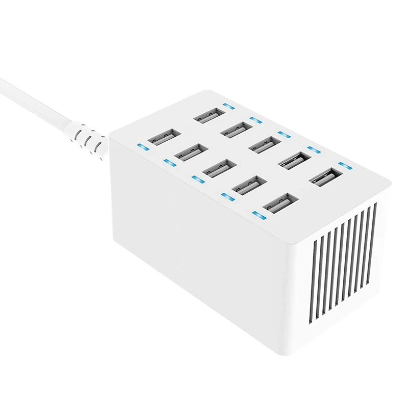 60 Вт (12 ампер) 10 портовое семейное настольное устройство быстрой зарядки USB. Умное