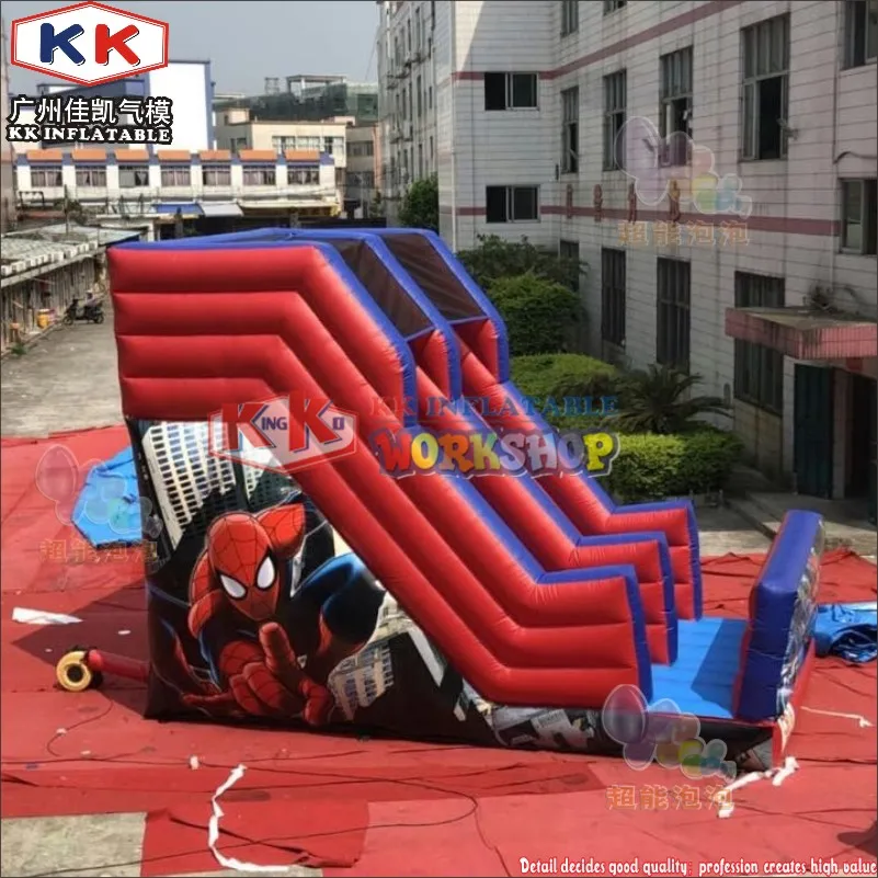 Человек-паук горка милый коммерческий надувной мультяшный слайд парк