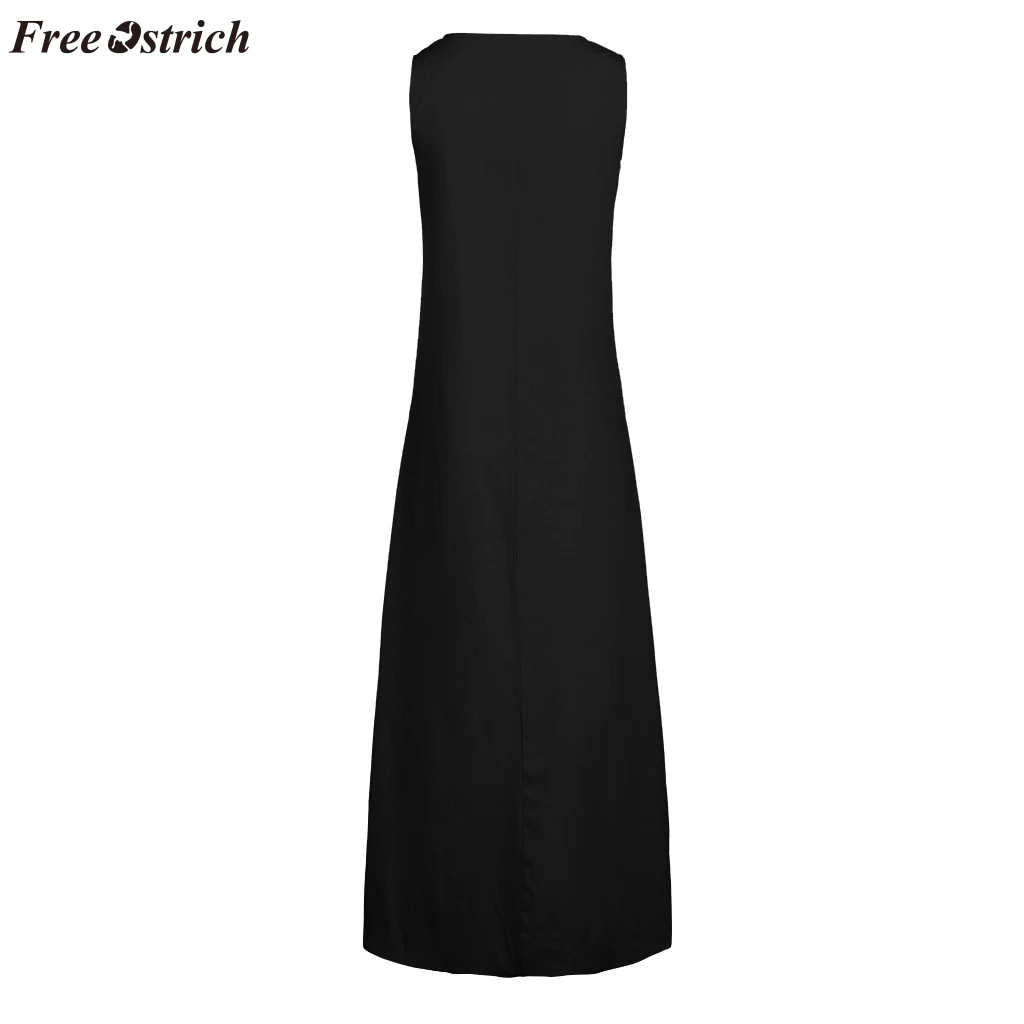 Бесплатная страусиное платье модное женское простое пляжное без рукавов с v