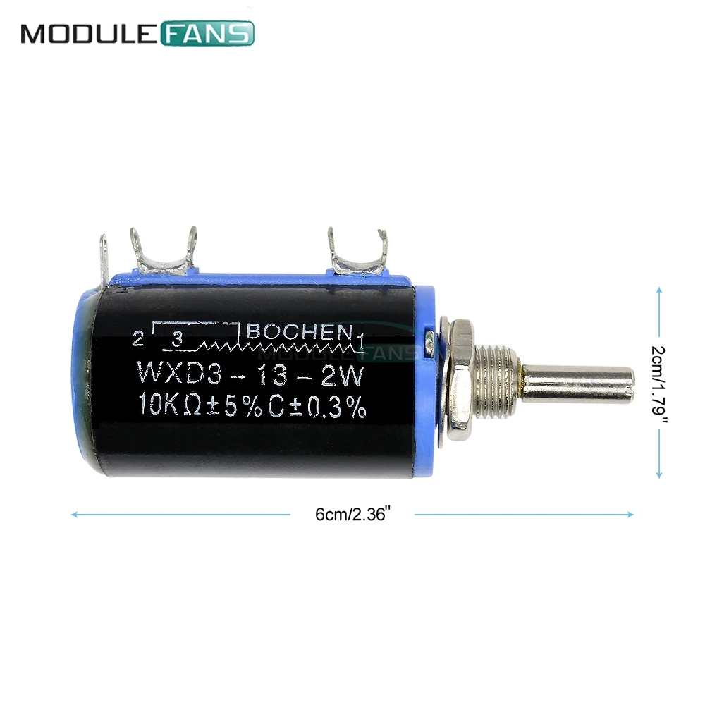 Черный точность WXD3 13 2W 10K ohm 2 Вт Электрический поворотный боковой Многооборотная