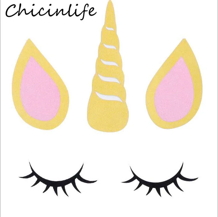 Chicinlife 1 набор Единорог ресницы наклейки фон День Рождения Вечеринка Baby Shower